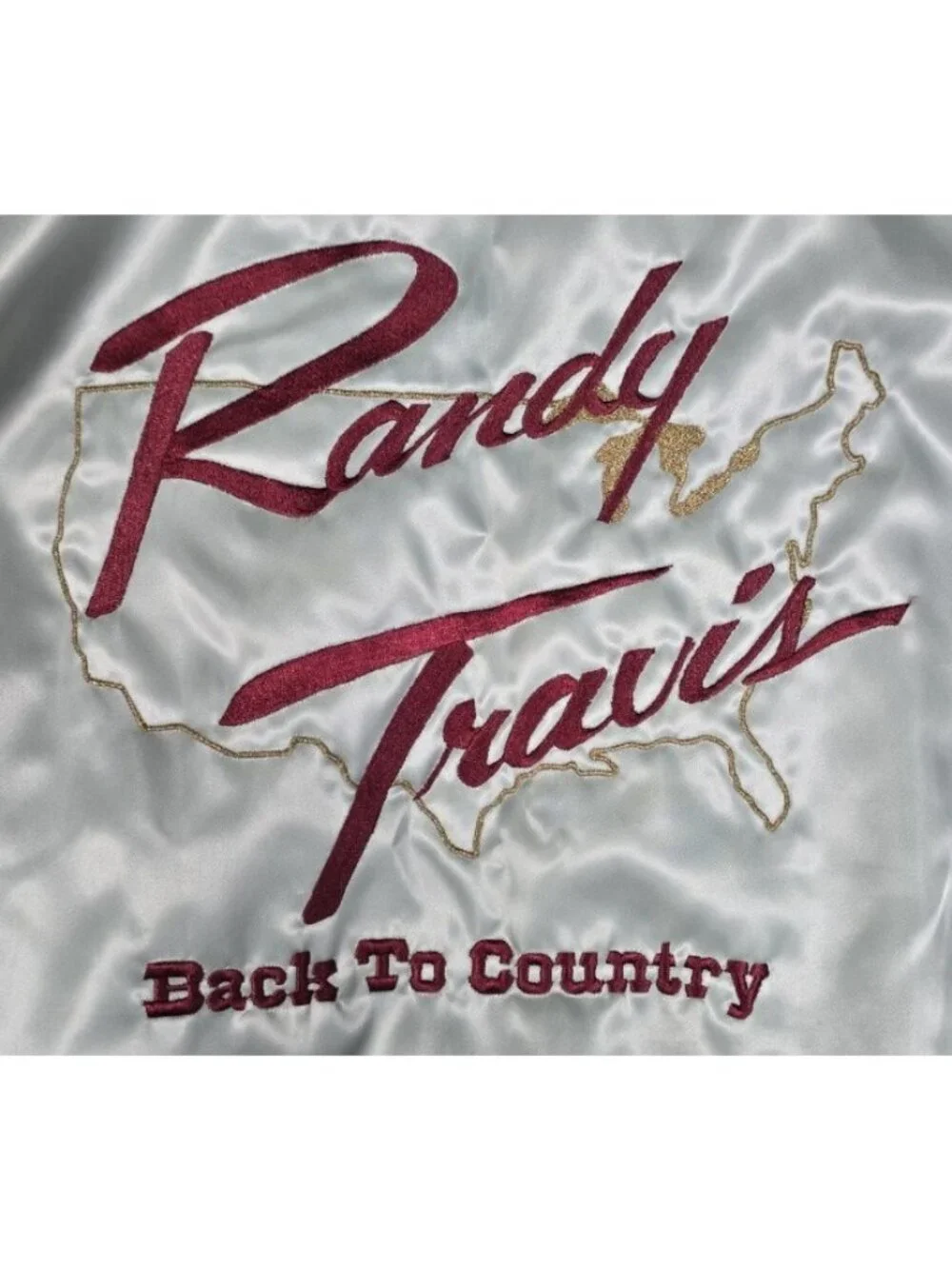 Randy Travis Vtg Back to Country Satin Snap Tour Jacket USA Taylor Made Men's M